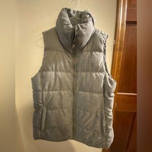 Old Navy puffer vest in gray flannel. So unique!
